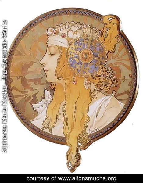 Alphonse Maria Mucha - Byzantine Head: The Blonde. 1897