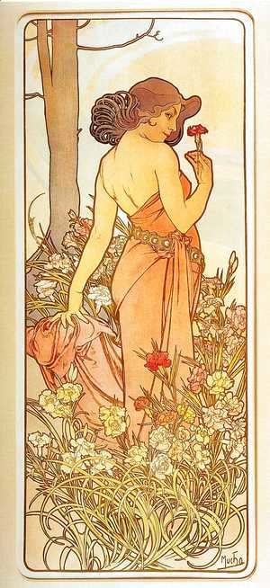 Alphonse Maria Mucha - Carnation. From The Flowers Series. 1898