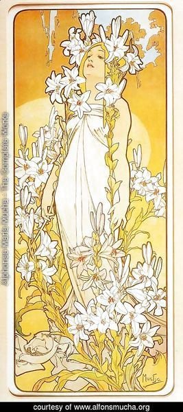 Alphonse Maria Mucha - Lily. From The Flowers Series. 1898