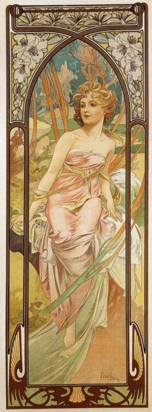 Alphonse Maria Mucha - Morning Awakening. From The Times of the Day Series. 1899