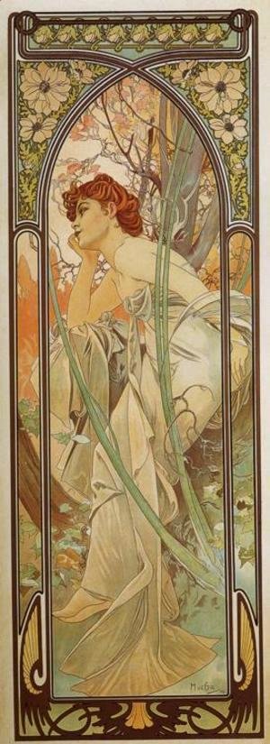 Alphonse Maria Mucha - Evening Contemplation. From The Times of the Day Series. 1899