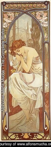 Alphonse Maria Mucha - Night's Rest. From The Times of the Day Series. 1899