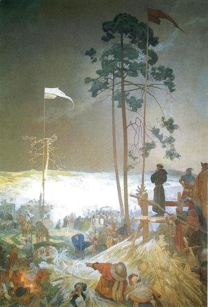 Alphonse Maria Mucha - The Meeting of Krizky, 1916