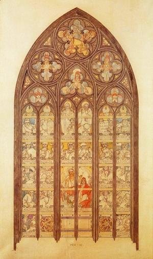 Alphonse Maria Mucha - Design for a stained-glass window in St. Vitus Cathedral, 1931