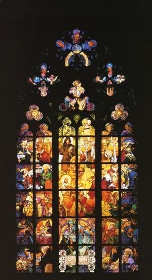 Stained-Glass Window in St. Vitus Cathedral