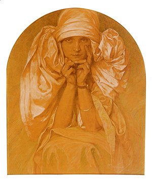 Alphonse Maria Mucha - Portrait Of The Artists Daughter Jaroslava