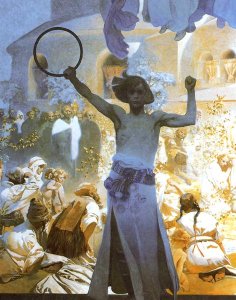 The Introduction of the Slavonic Liturgy (detail) 1912