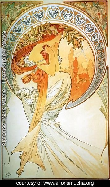 Alphonse Maria Mucha - Dance. From The Arts Series. 1898