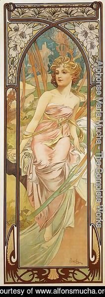 Alphonse Maria Mucha - Morning Awakening. From The Times of the Day Series. 1899