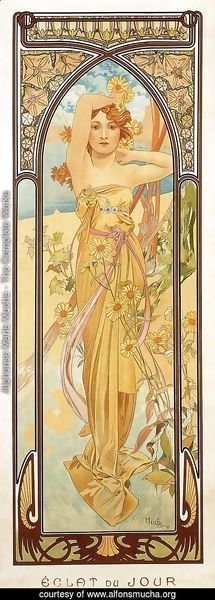 Alphonse Maria Mucha - Brightness of Day. From The Times of the Day Series. 1899