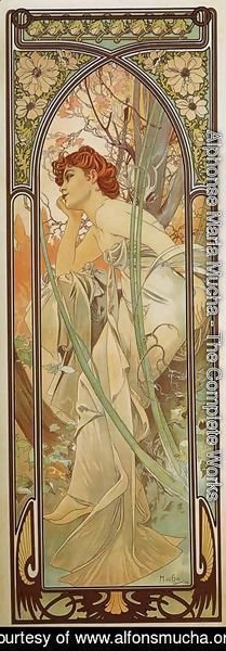 Alphonse Maria Mucha - Evening Contemplation. From The Times of the Day Series. 1899