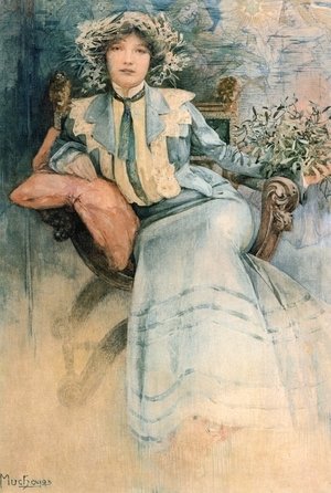 Alphonse Maria Mucha - Mistletoe: Portrait of Mme. Mucha