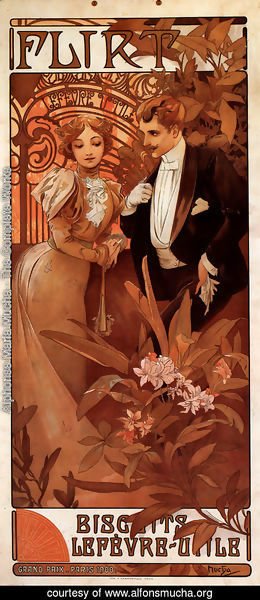Alphonse Maria Mucha - Flirt (calendar)