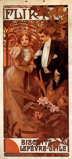Alphonse Maria Mucha - Flirt (calendar)