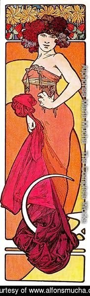 Alphonse Maria Mucha - The Brunette, from Decorative Documents