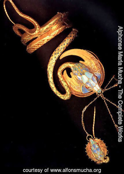 Alphonse Maria Mucha - Serpentine Bracelet With Ring