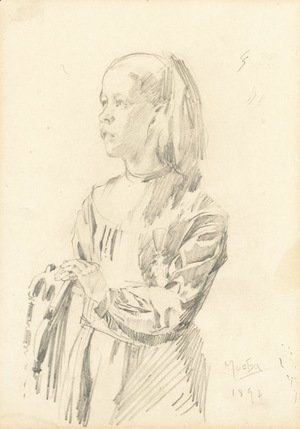 Alphonse Maria Mucha - Portrait of a girl 2