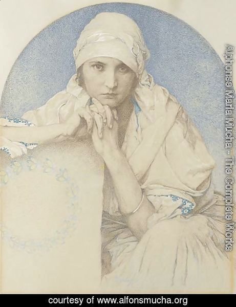 Portrait of Jaroslava (Jarca), Mucha's daughter