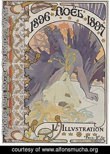 Alphonse Maria Mucha - Couverture Pour L'Illustration. 1896-Noel-1897