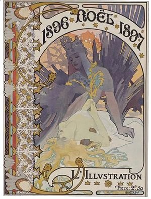 Alphonse Maria Mucha - Couverture Pour L'Illustration. 1896-Noel-1897