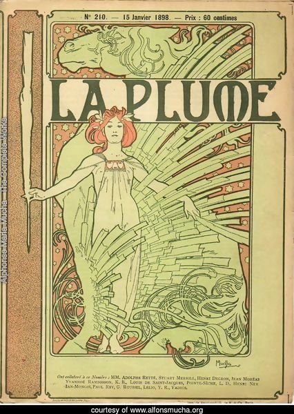 Cover composed by Mucha for the french literary and artistic Review La Plume