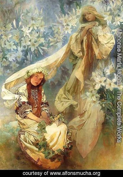 Alphonse Maria Mucha - Madonna Of The Lilies