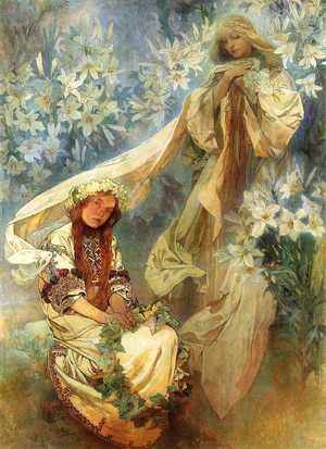 Alphonse Maria Mucha - Madonna Of The Lilies