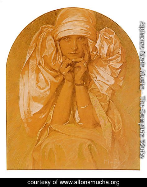 Alphonse Maria Mucha - Portrait Of The Artists Daughter Jaroslava